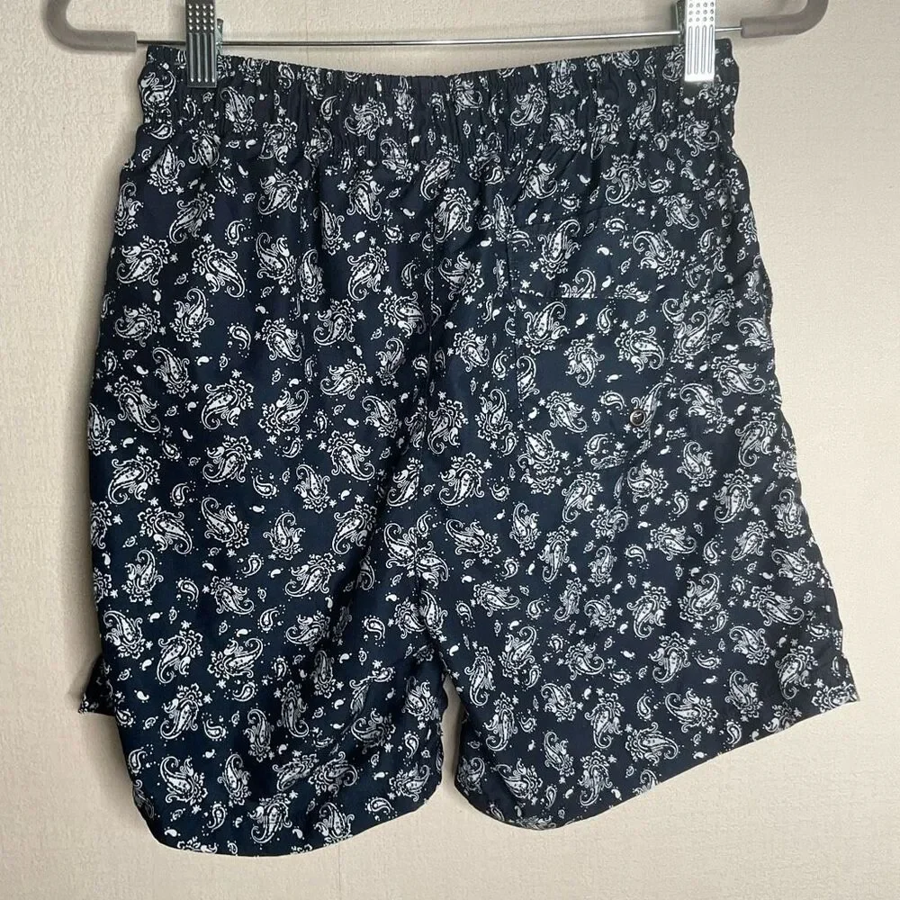 Ike Behar‎ Men's Swim Trunks Board Shorts Size M Blue Paisley Mesh Lining